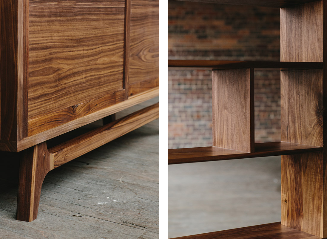 McCabe Bookcase — additional detail view; original Kendrick Anderson design reference, not a Gulmohar teak product photograph