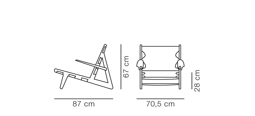 The Hunting Chair: original dimensional drawing. Inch measurements are provided in the variant and specifications.