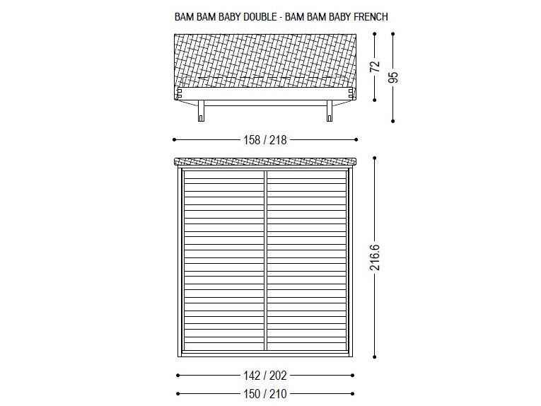 Bam Bam Baby Style Teak Upholstered Bed