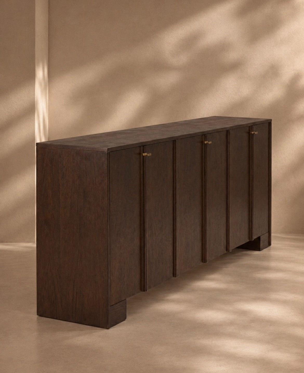 Six Door Console design reference view 3 for custom teak console made in Bangalore