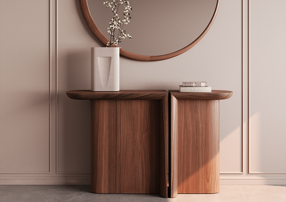 RE-FORM Console Table by Alain Gilles - GULMOHAR WOOD WORKS - Made in Bangalore