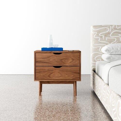 CLARK 2 Drawer Nightstand - GULMOHAR WOOD WORKS - Made in Bangalore