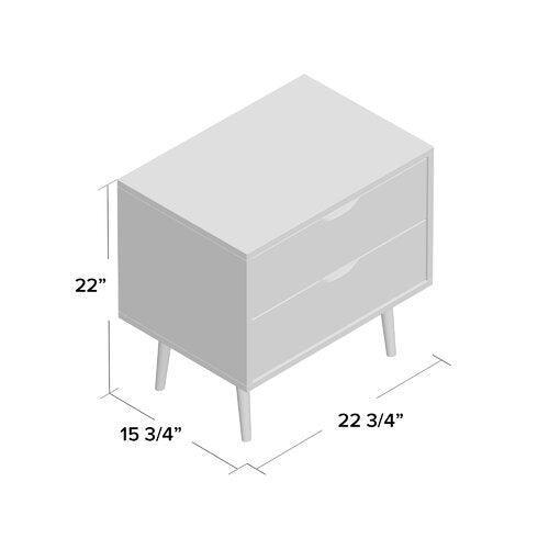 CLARK 2 Drawer Nightstand - GULMOHAR WOOD WORKS - Made in Bangalore