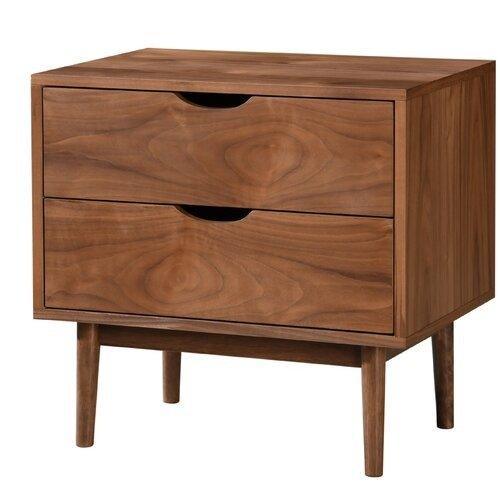 CLARK 2 Drawer Nightstand - GULMOHAR WOOD WORKS - Made in Bangalore
