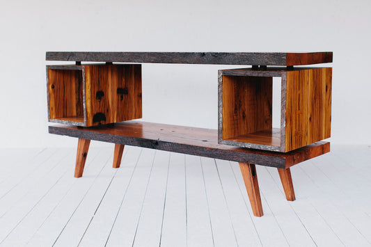Meads Record Console — overall view; original Kendrick Anderson design reference, not a Gulmohar teak product photograph