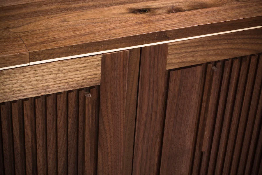 Camden Credenza — construction detail; original Kendrick Anderson design reference, not a Gulmohar teak product photograph