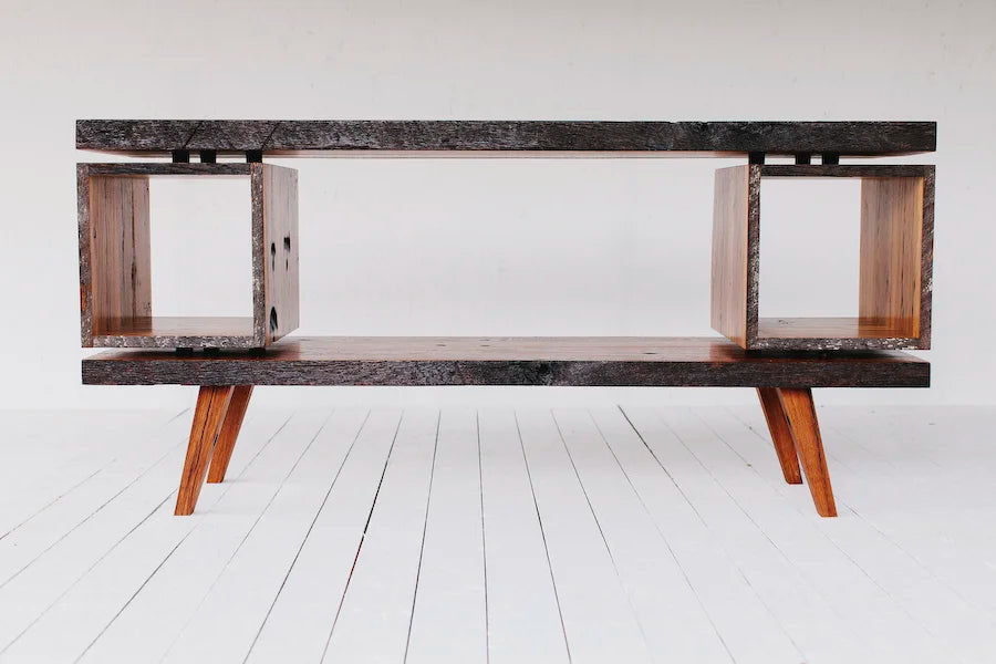 Meads Record Console — alternate view; original Kendrick Anderson design reference, not a Gulmohar teak product photograph
