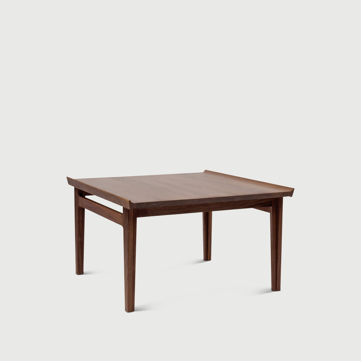 500 Coffee Table alternate angle showing raised edges; original walnut design reference