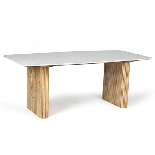 Marble Dining Table SIX Seater for Living Room with Real Marble TOP | CUSTOMISATION Available in Colour Finish | Made ON Order