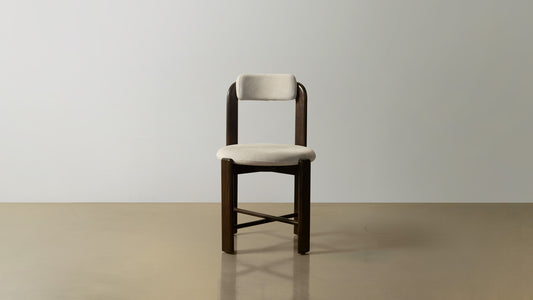Curved Chair (Armless) — main design reference; original Eastern Edition product, not Gulmohar teak photography.