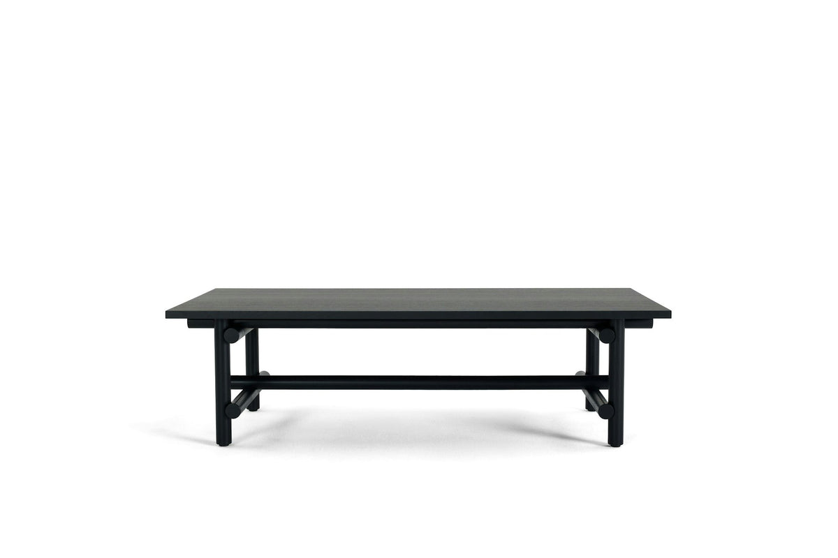 Muecke coffee table alternate view in ebonized ash; original Knoll design reference