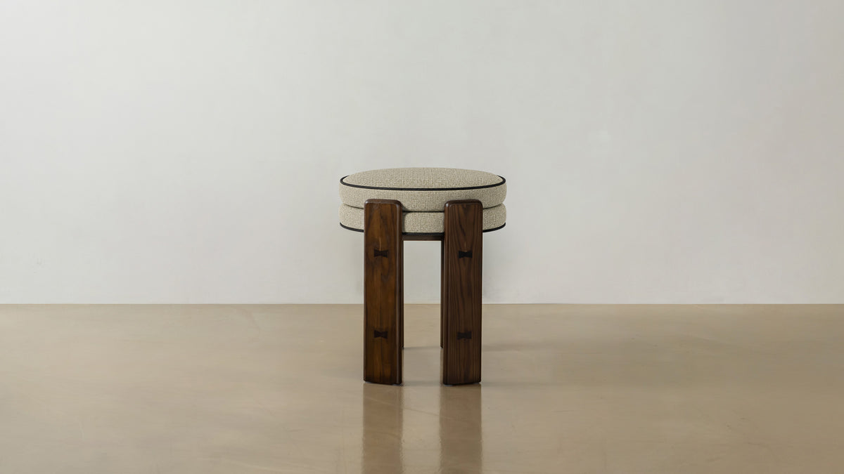 Nabi Stool — main design reference; original Eastern Edition product, not Gulmohar teak photography.