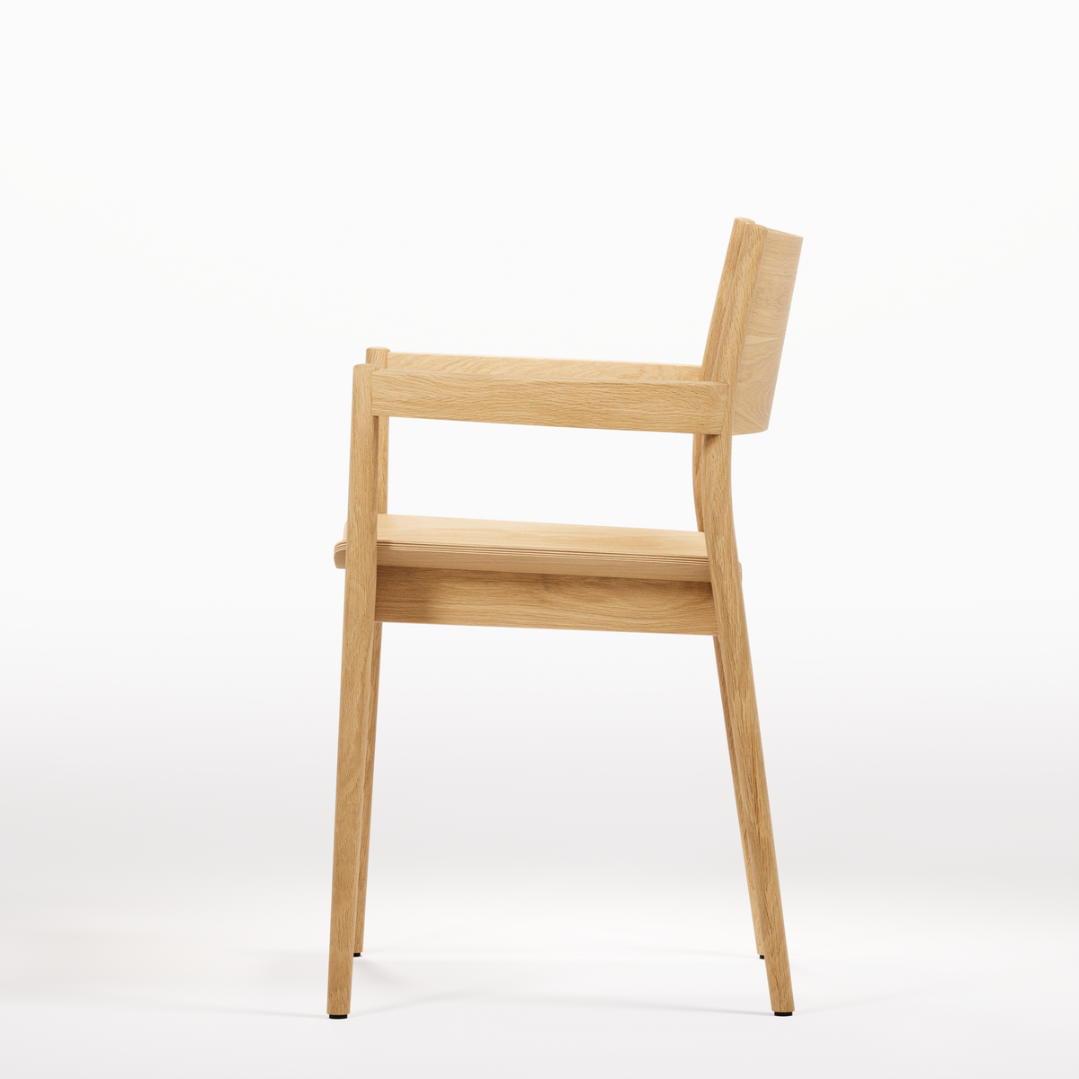 Vio by Christian Haas for Wewood, side view in original oak finish; design reference, not Gulmohar teak photography