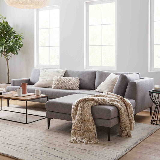 Andes Style 90-inch Three-Piece Chaise Sofa - design reference for Gulmohar Wood Works