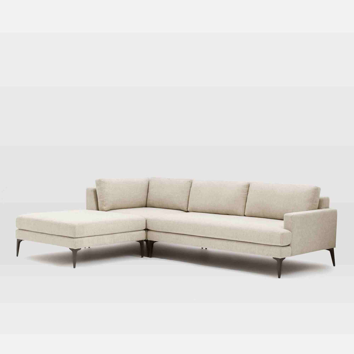 Andes Style 90-inch Three-Piece Chaise Sofa - reference view 2 for Gulmohar Wood Works