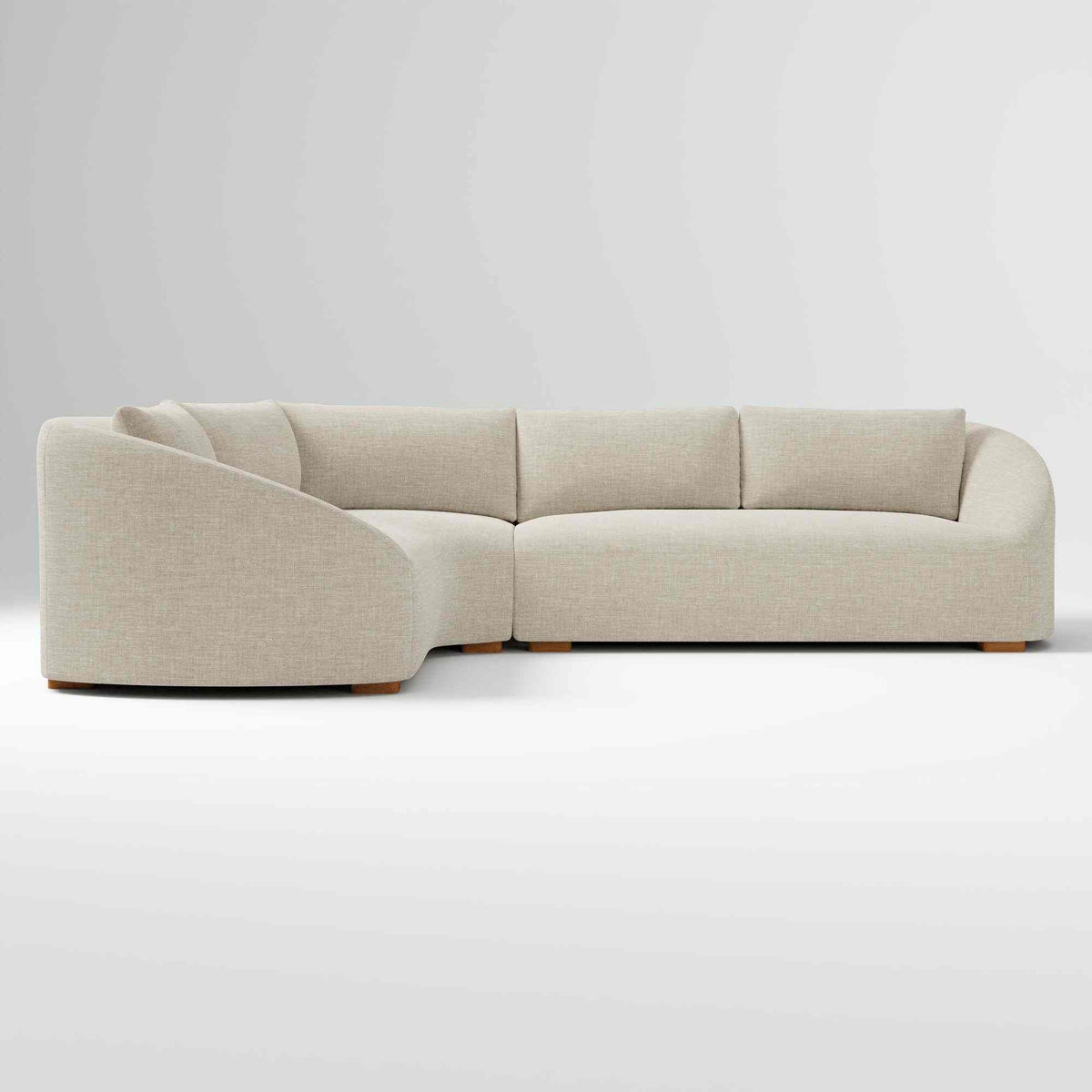 Aviana Style 121-inch Wedge Sectional Sofa - reference view 3 for Gulmohar Wood Works