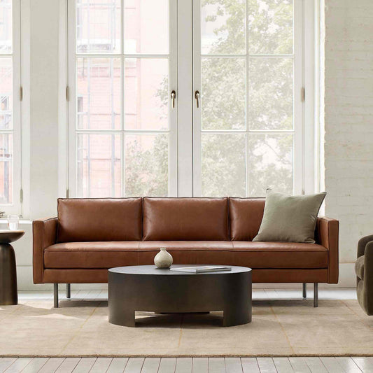 Axel Style 89-inch Leather Sofa - design reference for Gulmohar Wood Works