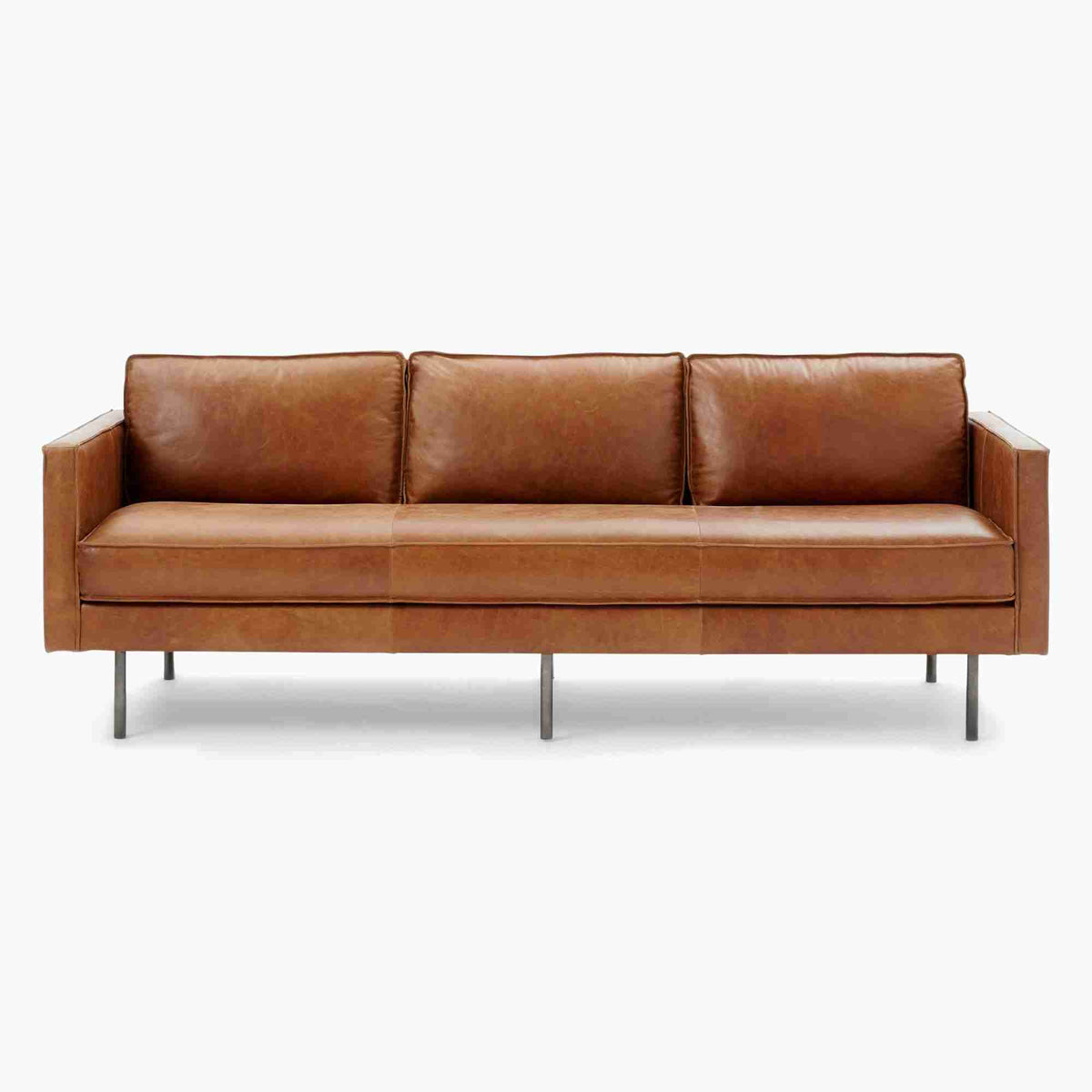 Axel Style 89-inch Leather Sofa - reference view 2 for Gulmohar Wood Works