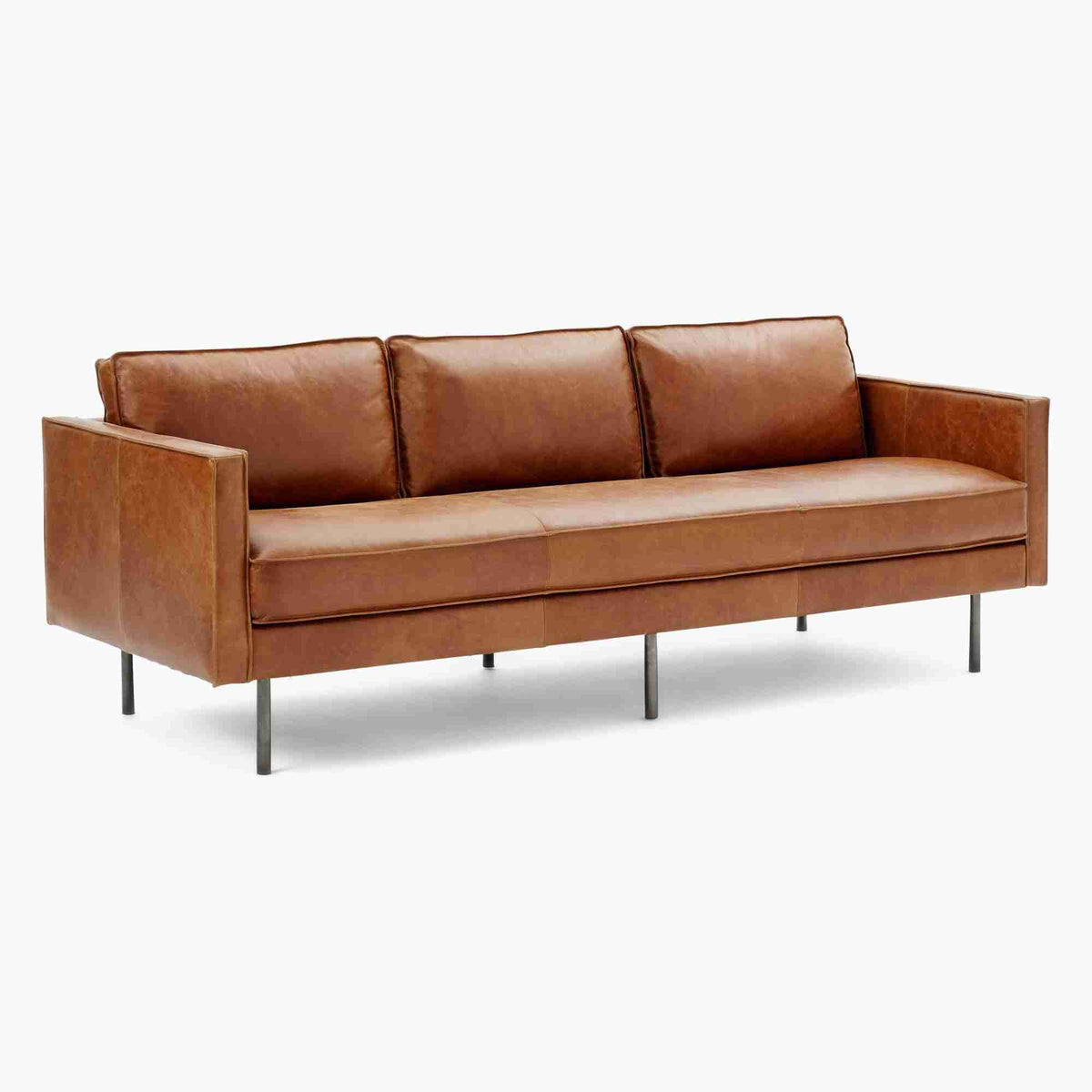 Axel Style 89-inch Leather Sofa - reference view 3 for Gulmohar Wood Works