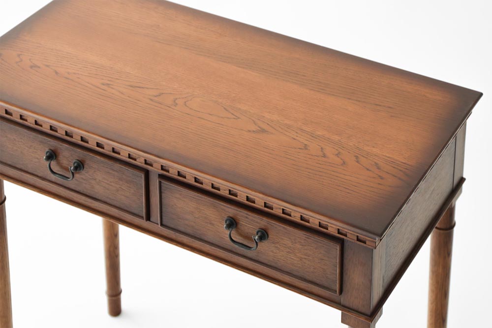Brooks Side table square: Tabletop detail; original design reference, not Gulmohar teak finish