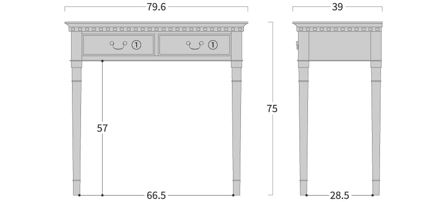 Brooks Side table square: Original dimension drawing; original design reference, not Gulmohar teak finish