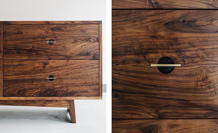 Culpepper Credenza — joinery and detail view; original Kendrick Anderson design reference, not a Gulmohar teak product photograph