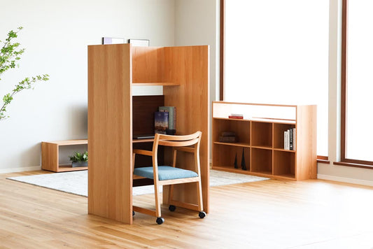 MK Desk-baco: Overall design reference; original design reference, not Gulmohar teak finish