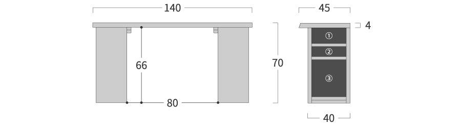 Hida takumi studio Desk Box legs: Original dimension drawing; original design reference, not Gulmohar teak finish