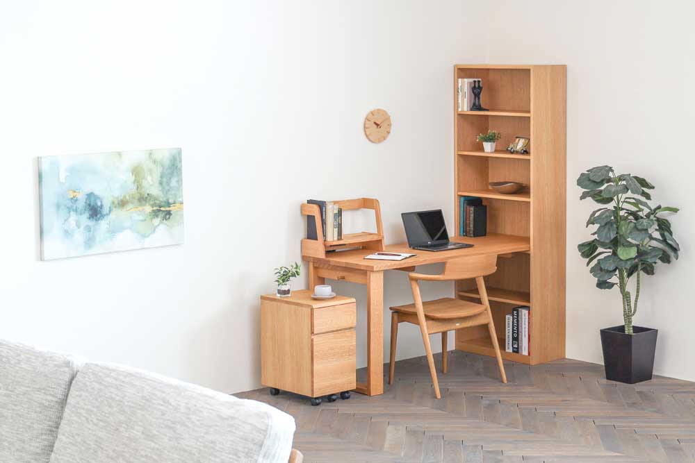 soffio Desk Cabinet Frame legs: Overall design reference; original design reference, not Gulmohar teak finish