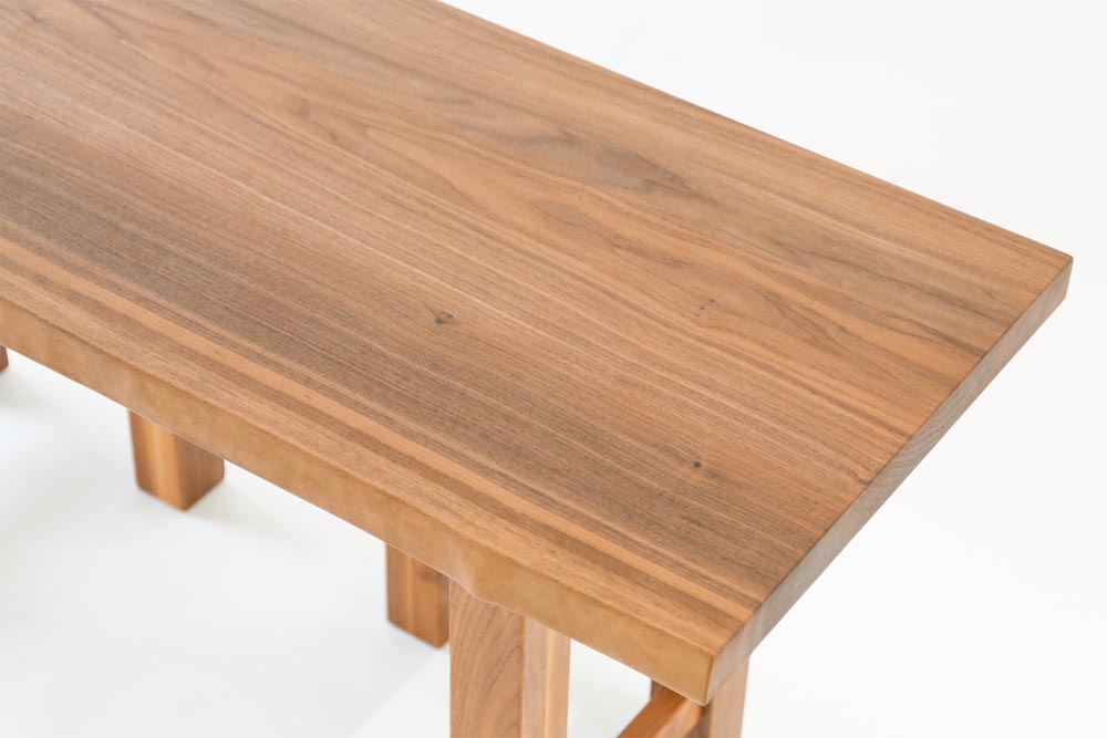 Hida takumi studio Desk Hook-shaped legs: Top panel; original design reference, not Gulmohar teak finish
