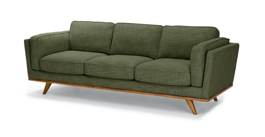 Timber 90" Sofa - Olio Green - GULMOHAR WOOD WORKS - Made in Bangalore