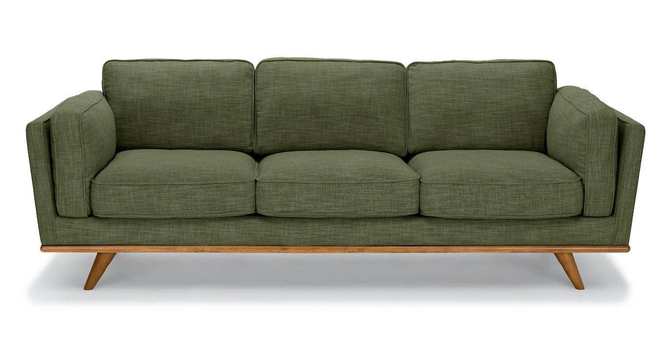 Timber 90" Sofa - Olio Green - GULMOHAR WOOD WORKS - Made in Bangalore