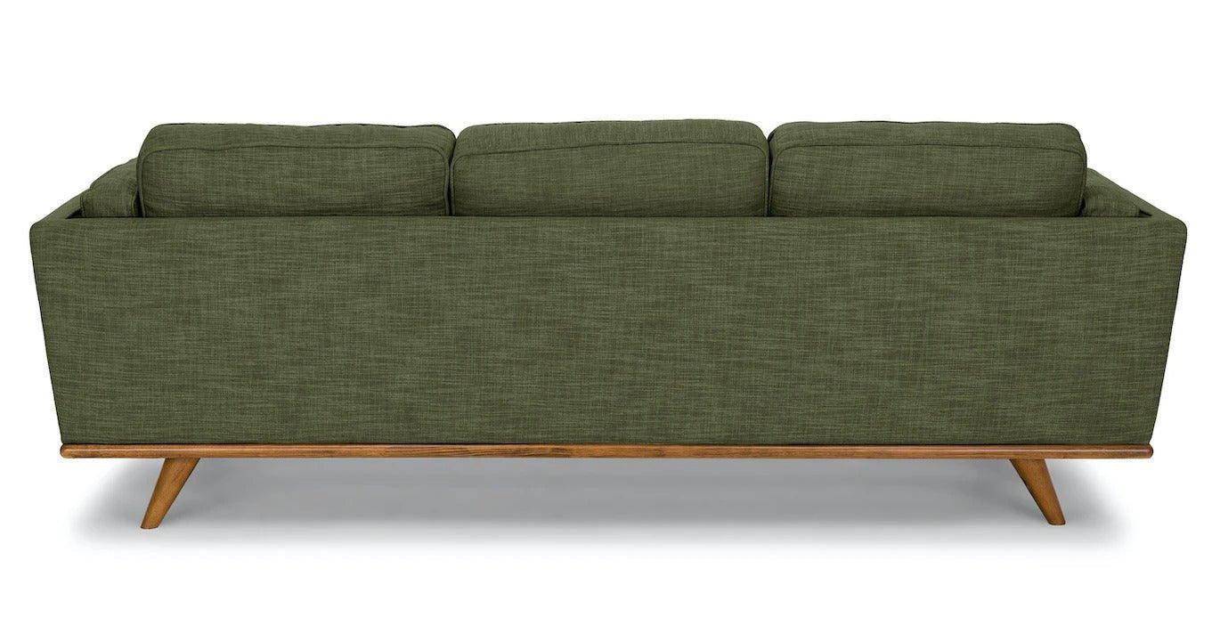 Timber 90" Sofa - Olio Green - GULMOHAR WOOD WORKS - Made in Bangalore