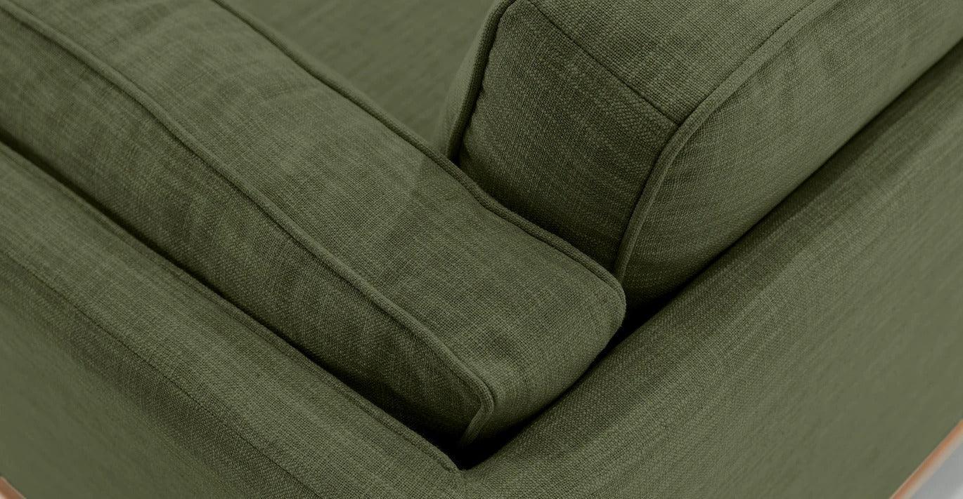 Timber 90" Sofa - Olio Green - GULMOHAR WOOD WORKS - Made in Bangalore