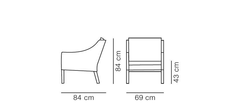 Mogensen 2207 Club Chair: original dimensional drawing. Inch measurements are provided in the variant and specifications.