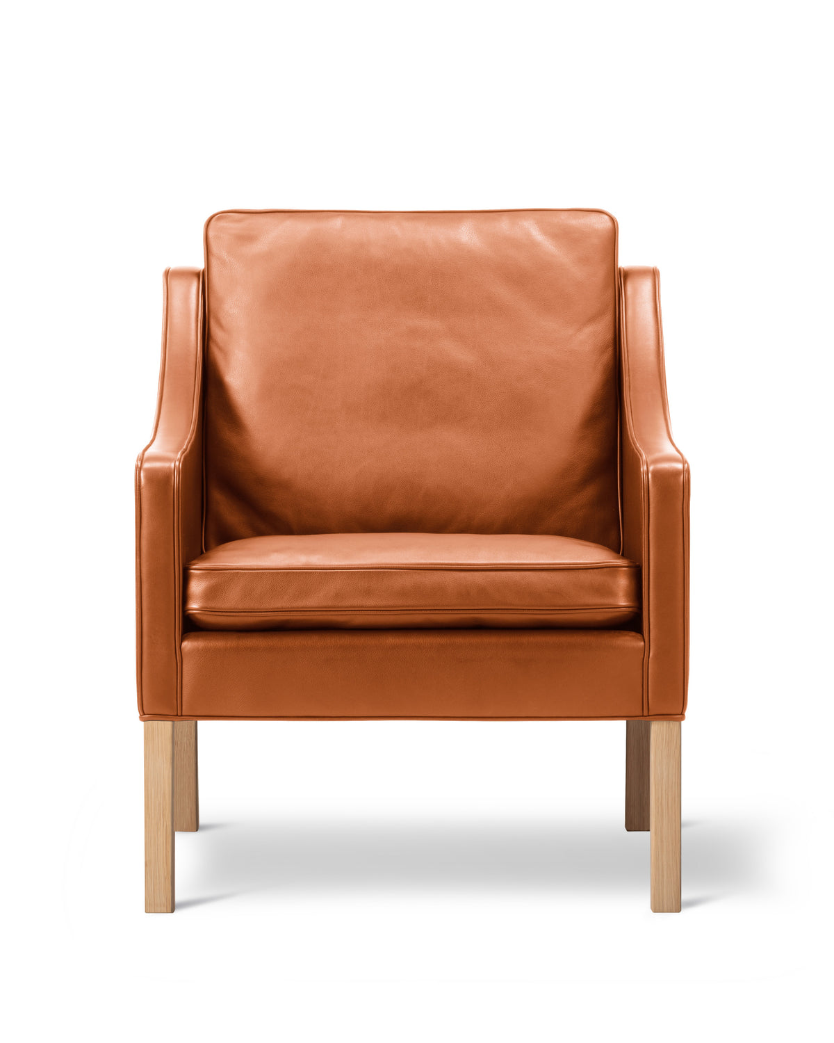 Mogensen 2207 Club Chair, reference view 1. Original Fredericia design photograph; Gulmohar wooden components made in teak.
