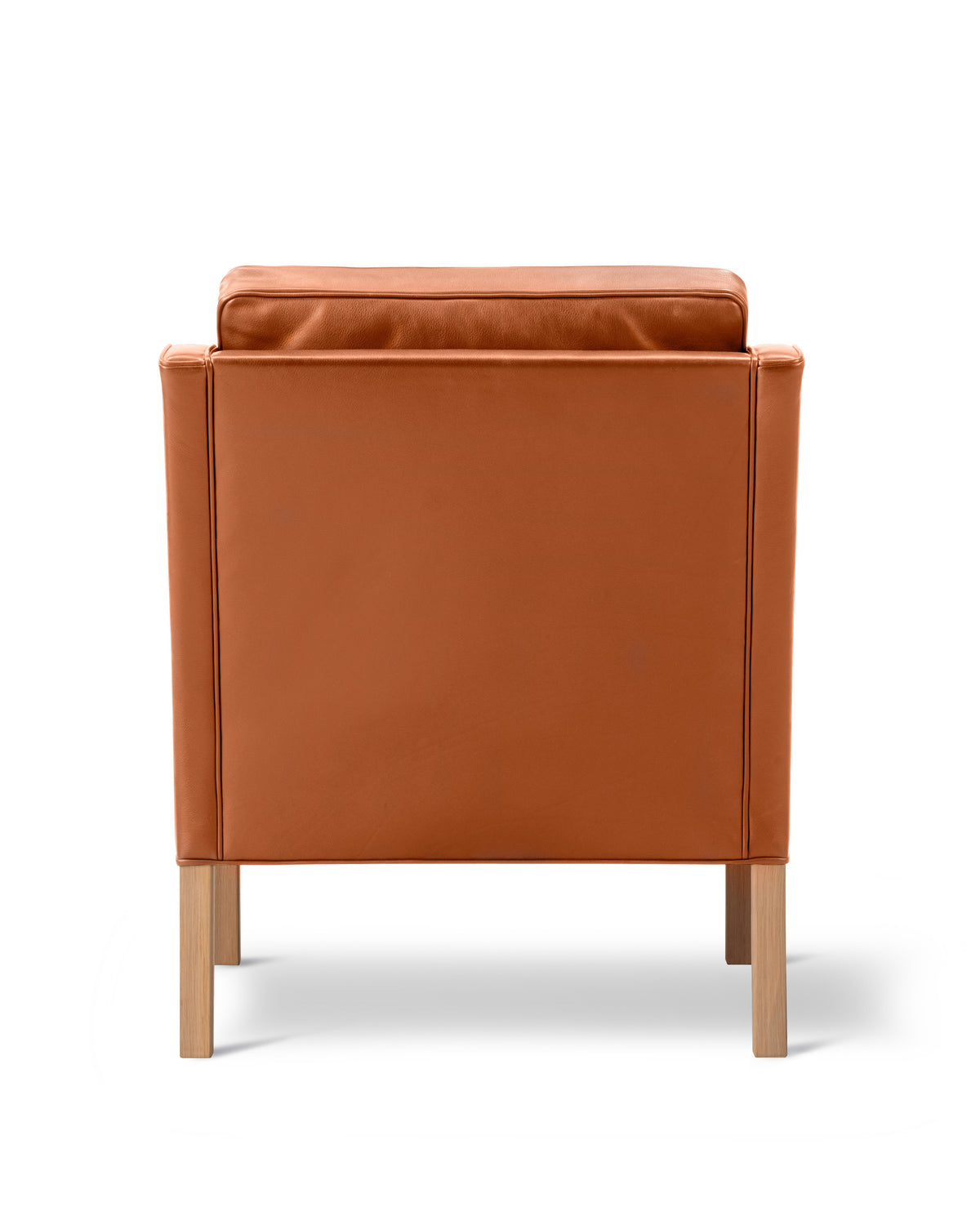 Mogensen 2207 Club Chair, reference view 3. Original Fredericia design photograph; Gulmohar wooden components made in teak.