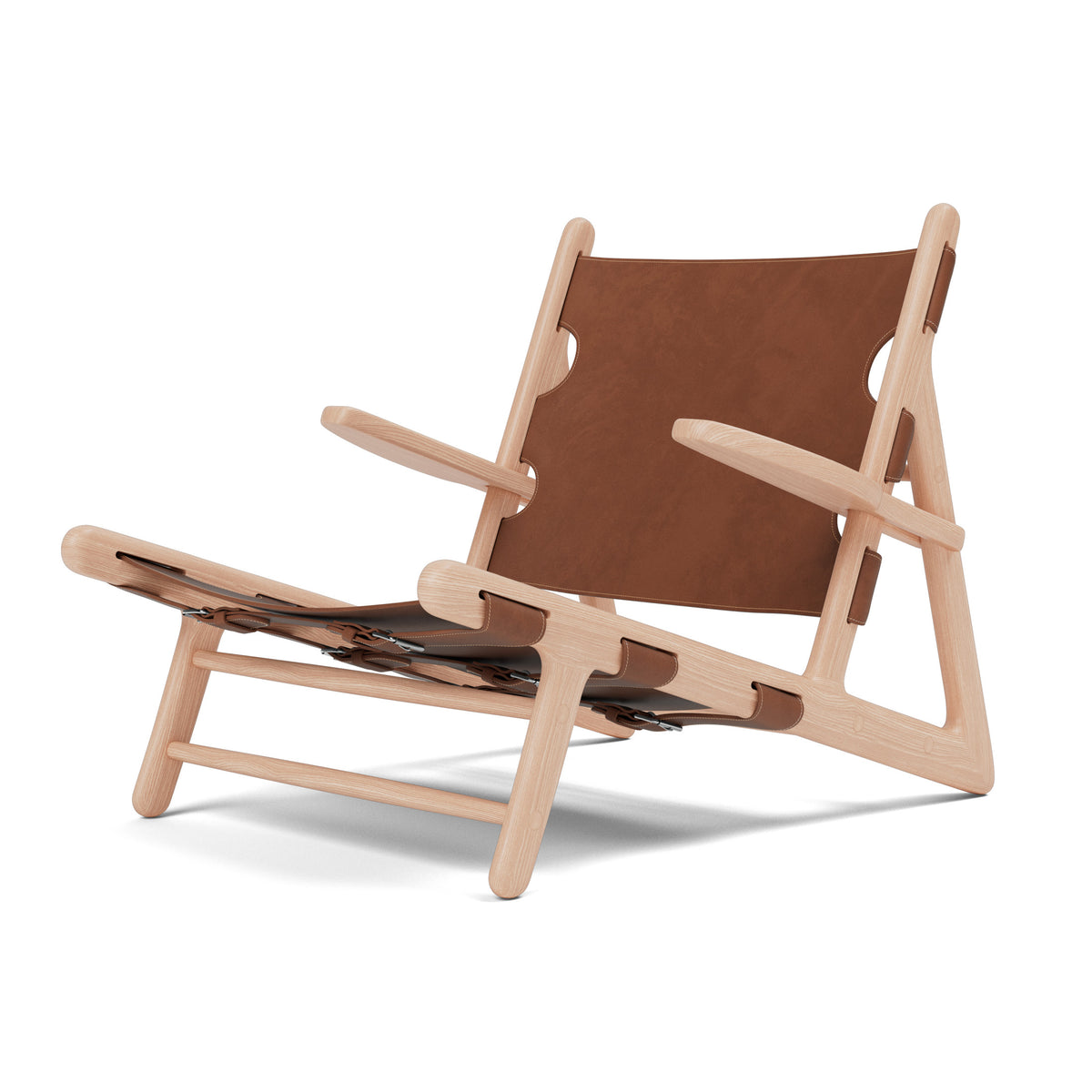 The Hunting Chair, reference view 2. Original Fredericia design photograph; Gulmohar wooden components made in teak.