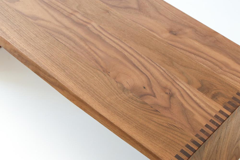 Hida Takumi Studio Low Writing Desk: Top panel; original design reference, not Gulmohar teak finish