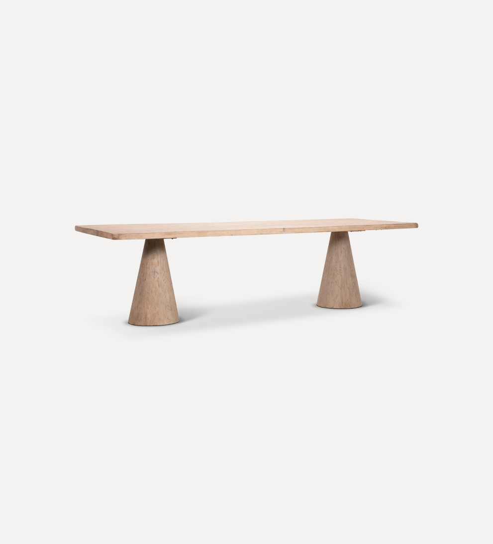 Eden dining table design reference, view 1; Gulmohar custom version to be made in teak