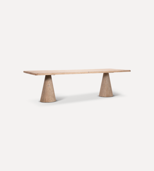 Eden dining table design reference, view 1; Gulmohar custom version to be made in teak