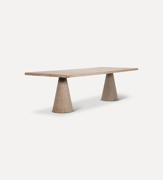 Eden dining table design reference, view 2; Gulmohar custom version to be made in teak
