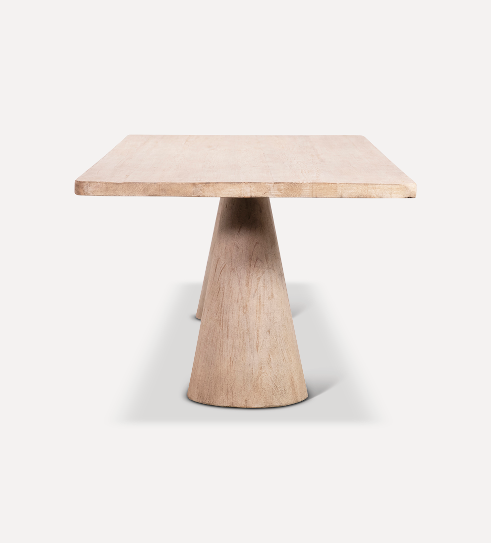 Eden dining table design reference, view 3; Gulmohar custom version to be made in teak