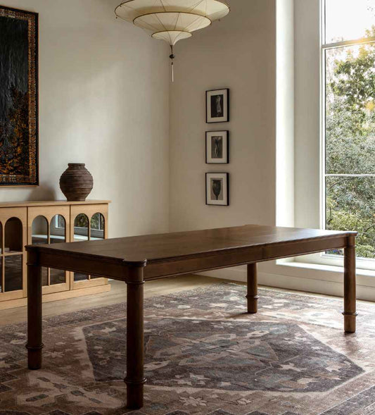 Elizabeth Nutmeg Teak Extendable Dining Table with 8 Chairs