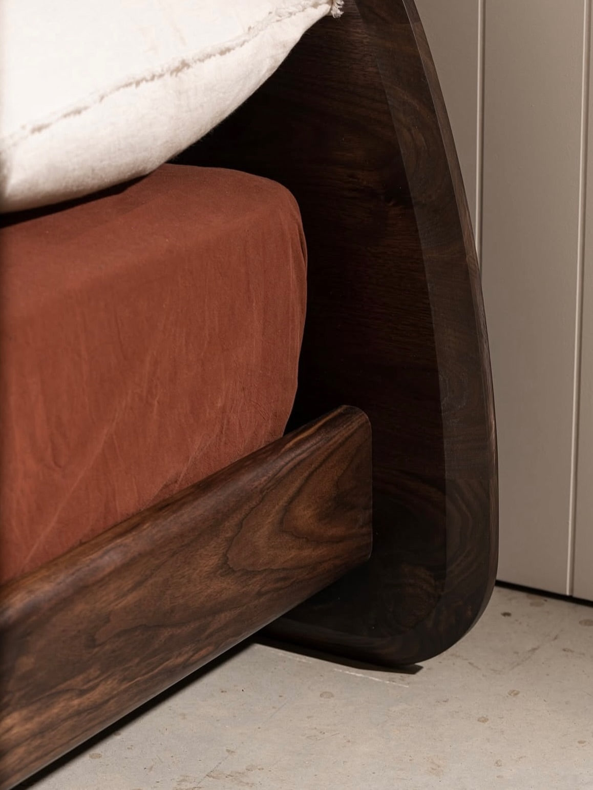 Elvin bed design reference, view 2, for custom solid teak furniture made in Bangalore