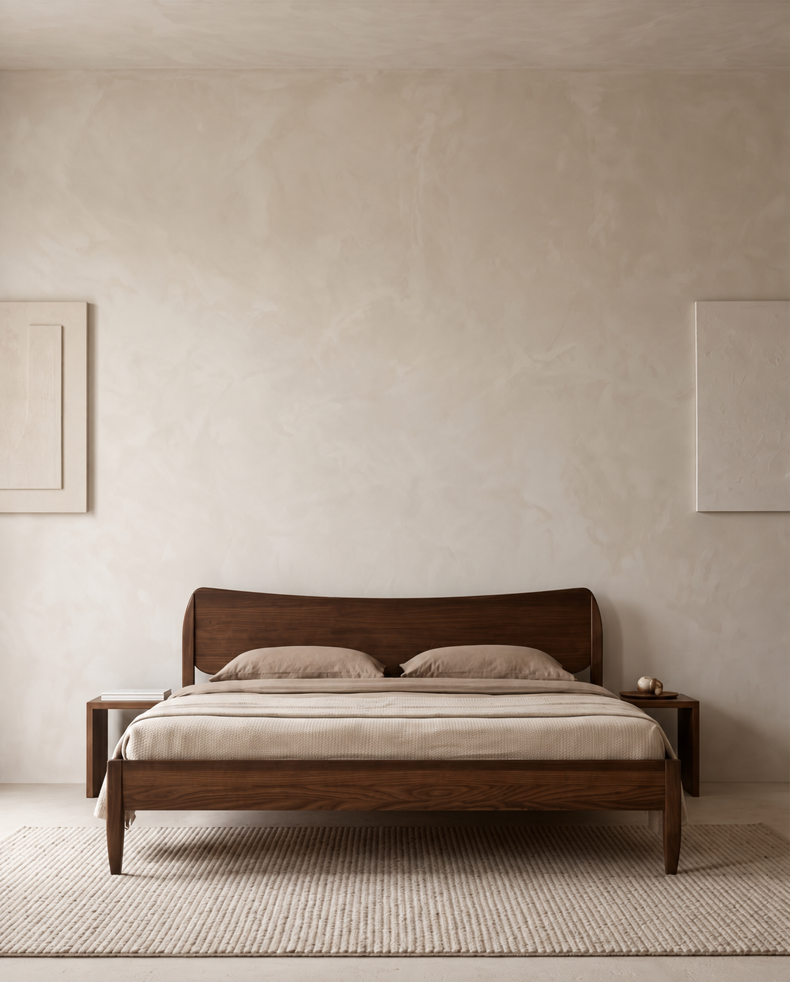 Luna bed reference front view for custom teak furniture made in Bangalore