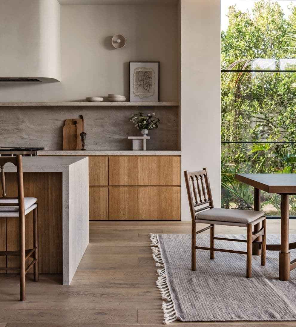 Marigold Teak Farmhouse Dining Table with 8 Chairs