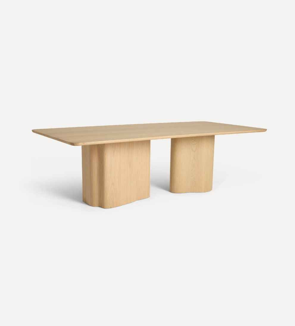 Nantes Teak Sculptural Dining Table with 8 Chairs