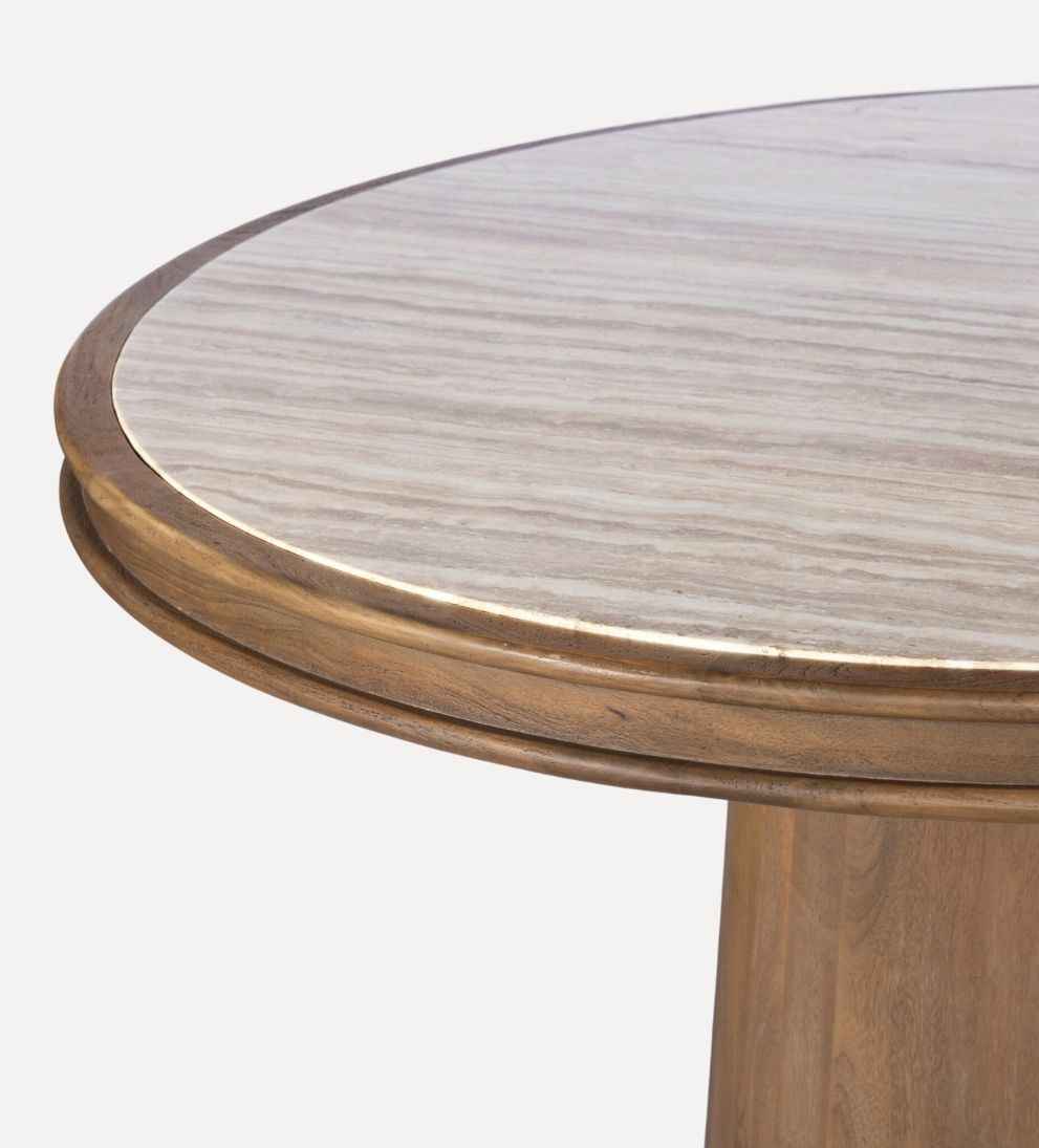 Petra Teak Round Pedestal Dining Table with 6 Chairs