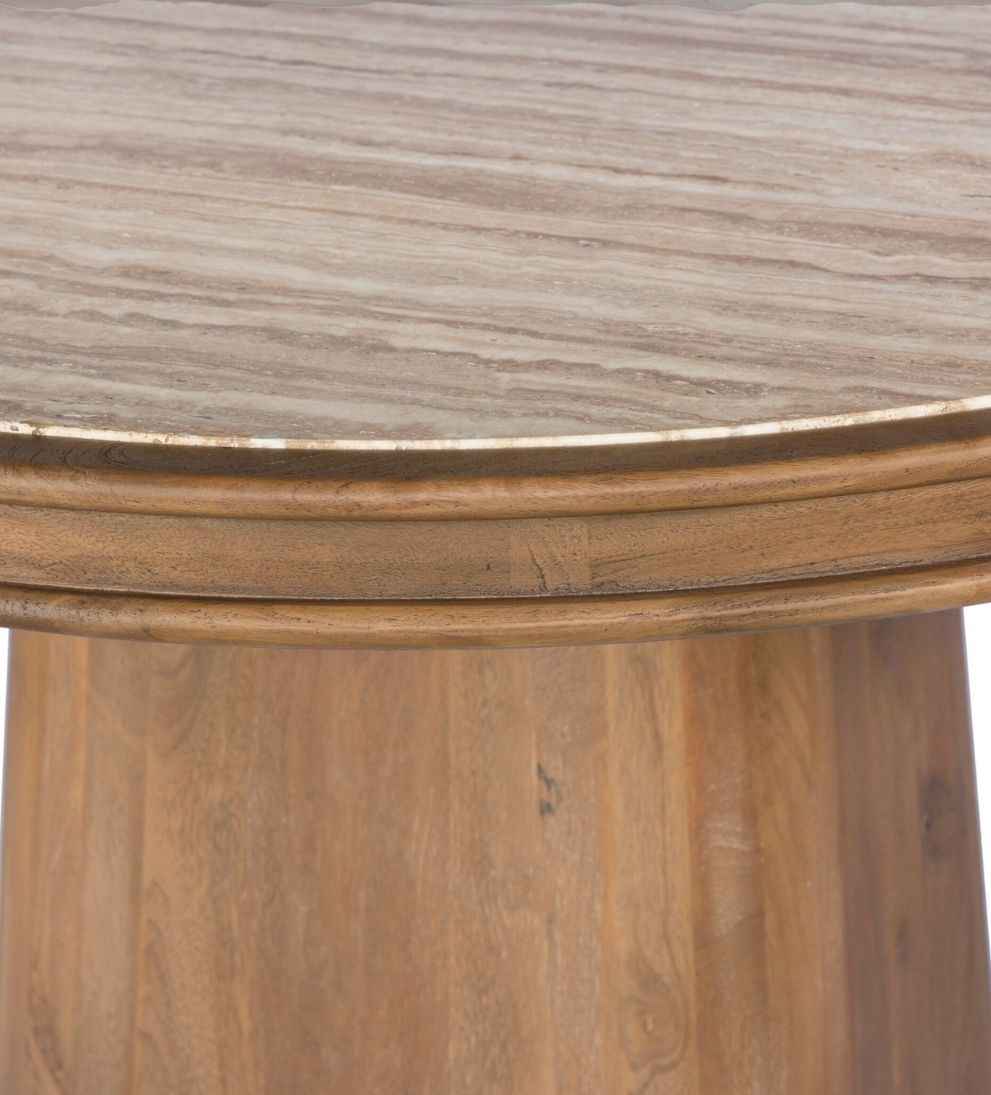 Petra Teak Round Pedestal Dining Table with 6 Chairs